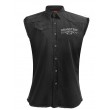 Dragstrip Clothing East Side Kustom Black Sl/Less Distressed Work Shirt